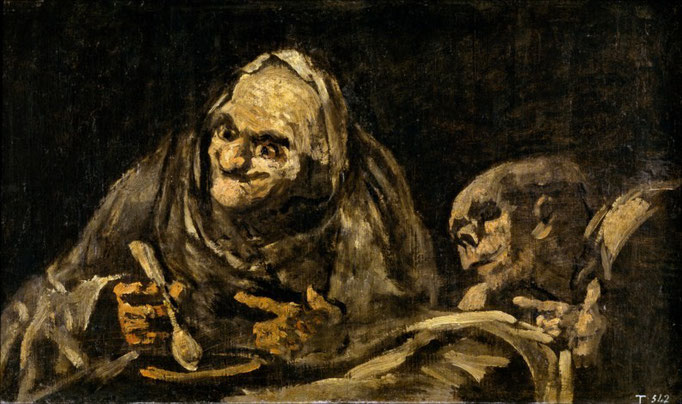 Dos viejos comiendo sopa, 1823