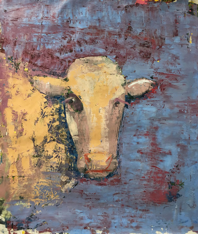 "Kuhkopf" 2017 WVZ 113   I   75x65cm  I  Öl auf Leinwand