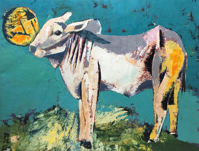 "Indische Kuh" 2018 WVZ 116)   I   115x150cm   I  Öl auf Leinwand
