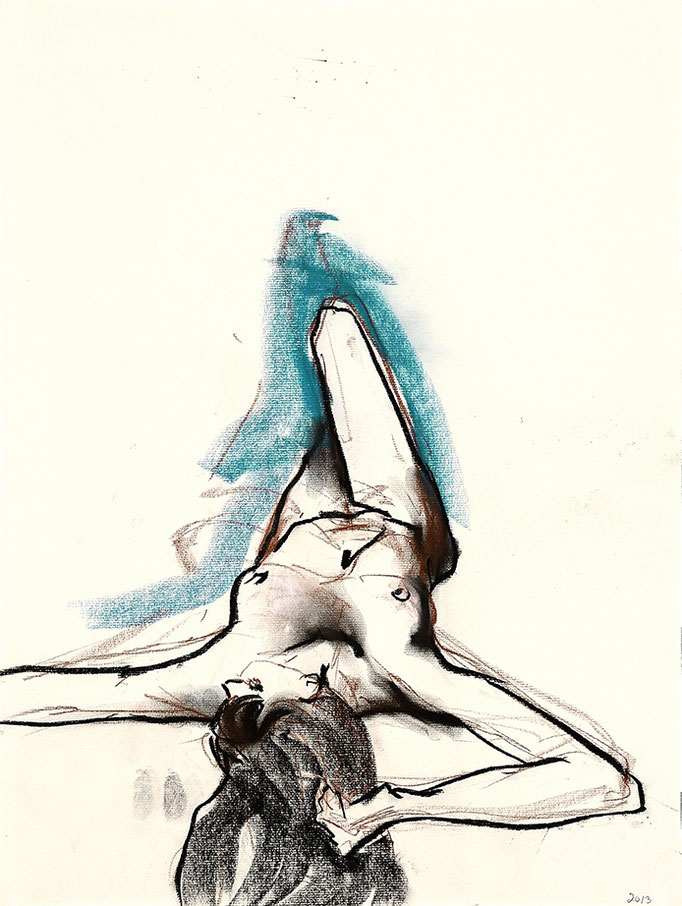 2013, #15, fusain, sanguine et pastel sur papier,  45 x 61 cm- Charcoal, red chalk and pastel on paper, 18 x 24