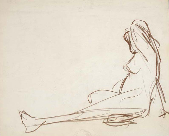 2006, #118, sanguine sur papier, 45 x 38 cm. - Red chalk on paper, 18 x 15