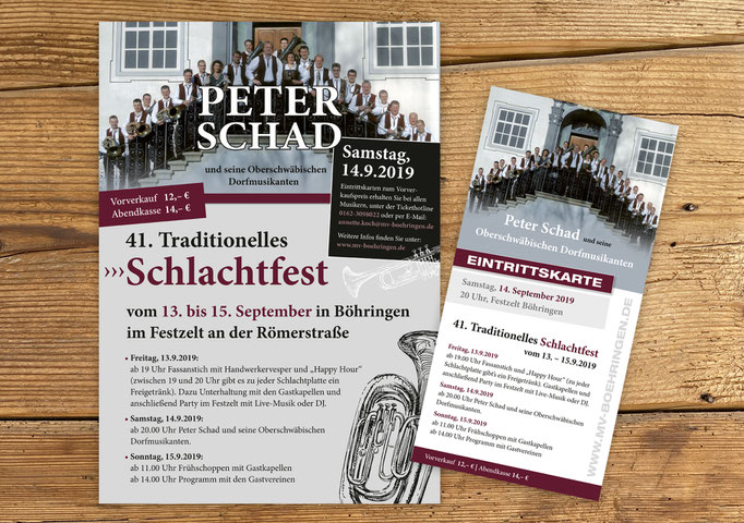 Plakat+Eintrittskarten Schlachtfest, Musikverein Böhringen