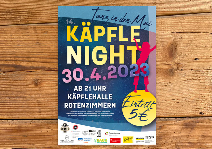 Plakat, Albverein Rotenzimmern, Käpfle Night 2023