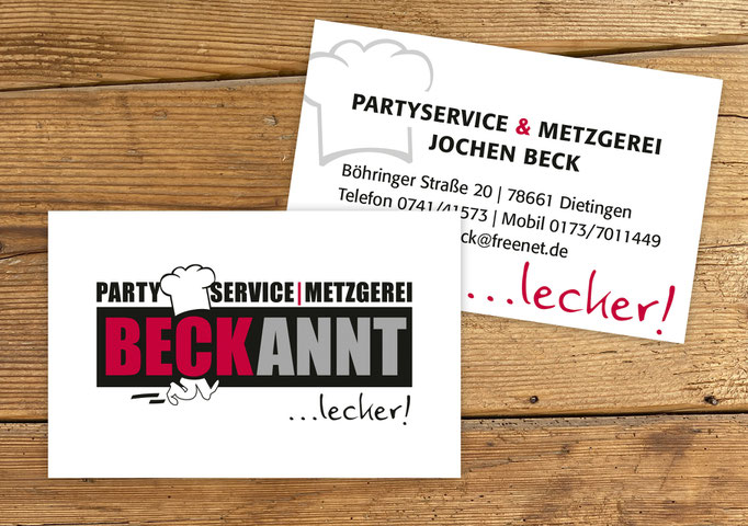 Logo+Visitenkarten, Partyservice und Metzgerei Jochen Beck, Dietingen