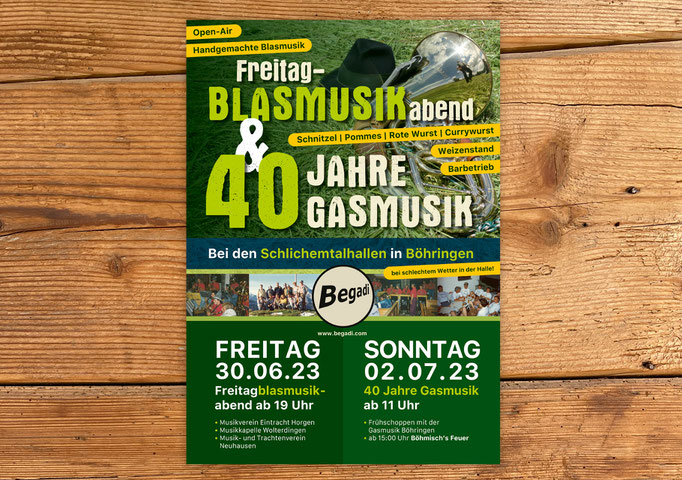 Plakat, Musikverein Böhringen, Gasmusikfest 2023