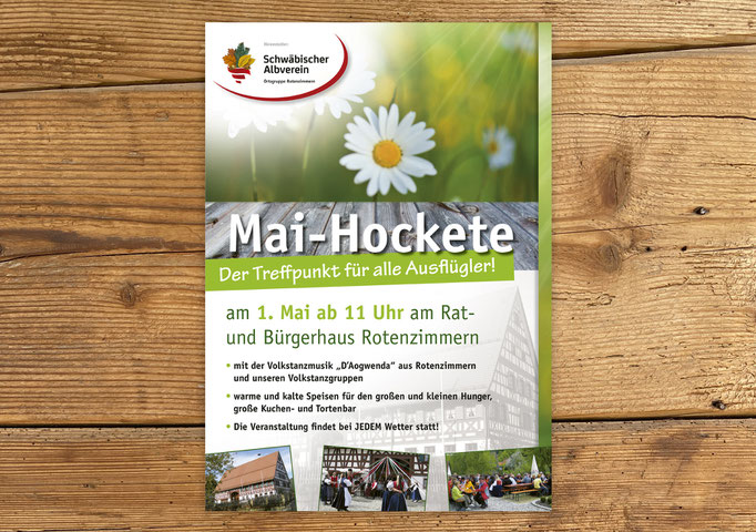 Plakat Maihockete, Albverein Rotenzimmern