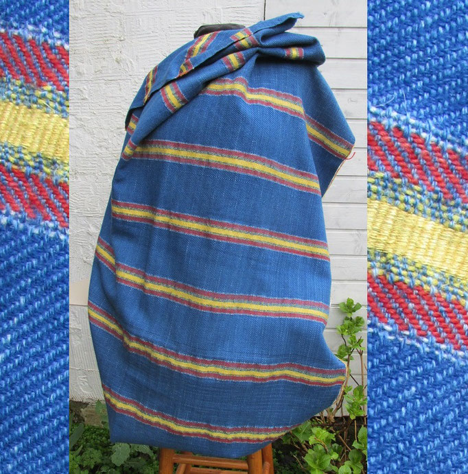 Spätmittelalterlicher Streifenstoff, Wolle mit Seide, Extended Tabby