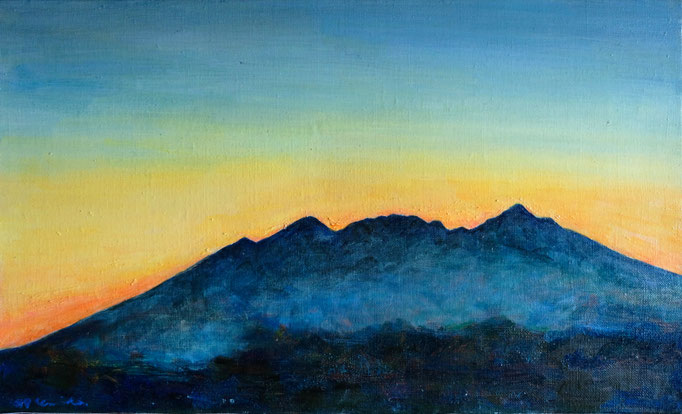 八ヶ岳、夕暮れ  /  Oil Painting  410×273mm    2017
