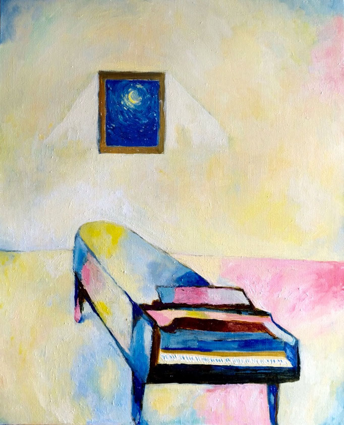 Night Sound  /  Oil Painting  455×380mm  2018