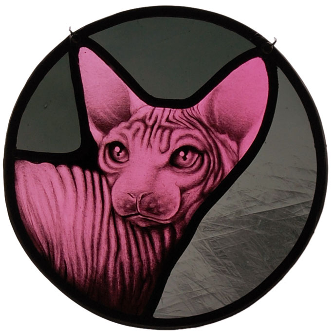 glas in lood sphynx / stained glass sphynx art