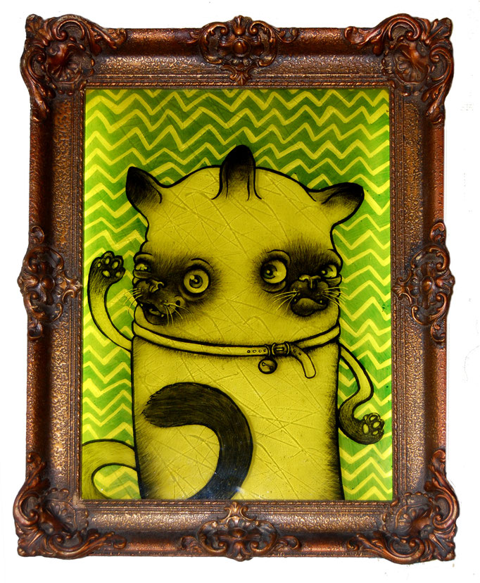 glas in lood poes / stained glass cat