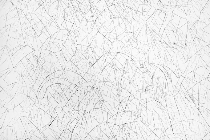 Seismographische Aufzeichnung (Signale Nr.U.D 07), Tusche auf Papier, 180 x 150cm, 2025
