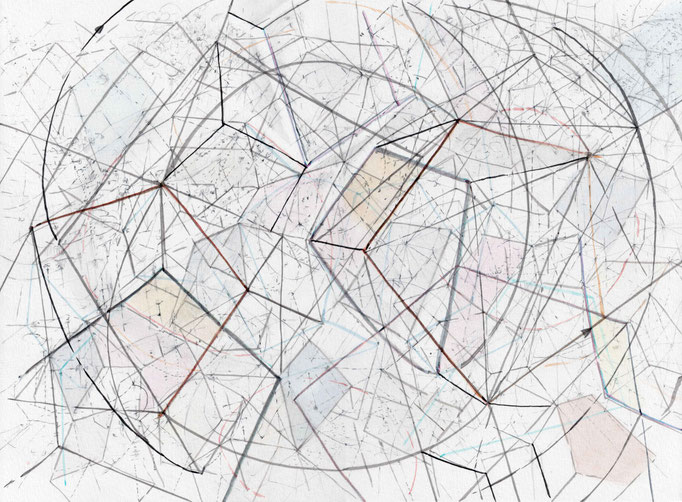 Rotation, Bleistift, Tusche und Aquarell auf Papier , 30 x 40 cm, 2025