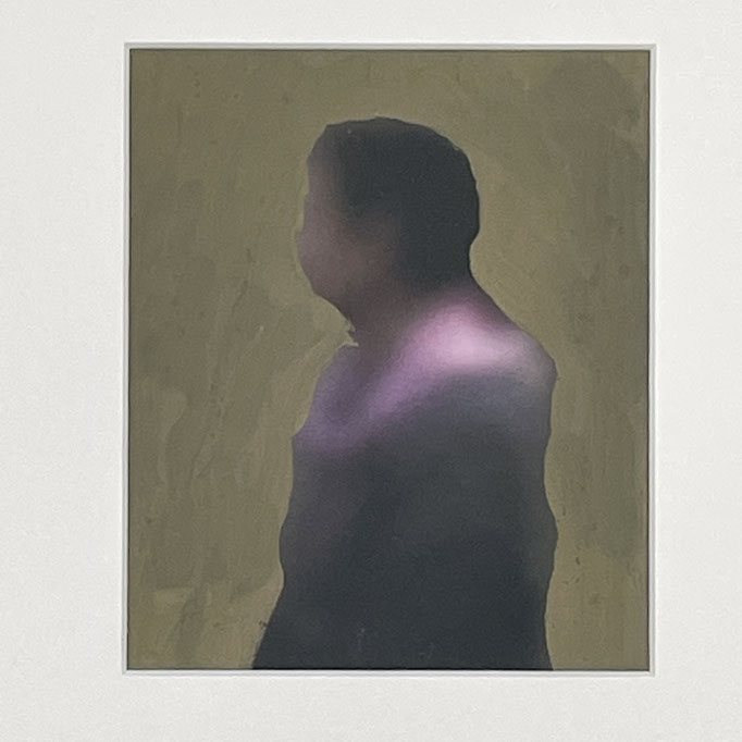 "Ockerviolett", 2017, Öl auf Papier, 18,5 x 15,5 cm 