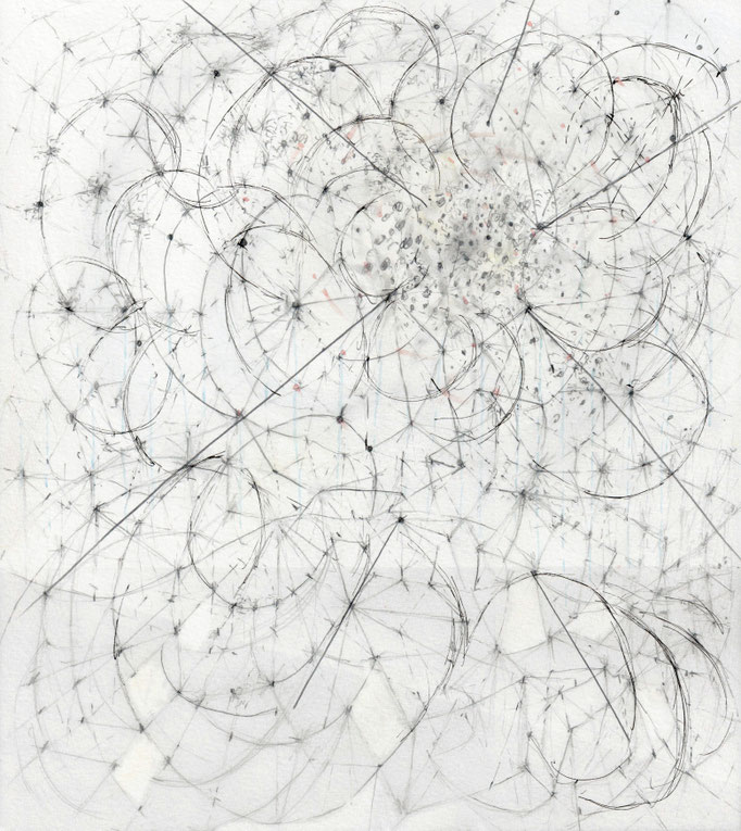 Chart of an unknown Constellation, Bleistift, Tusche und Aquarell auf Papier, 30 x 26 cm, 2023