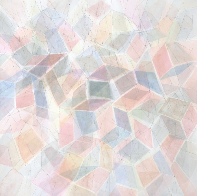 Spaces VII Bleistift und Aquarell auf Papier, 70 x 70 cm, 2025-26 