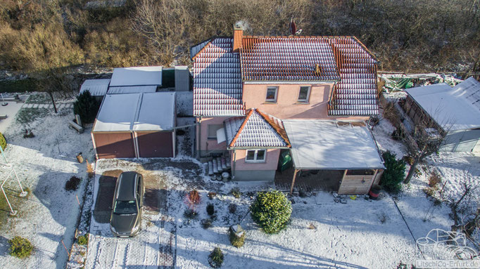 Luftbild: Einfamilienhaus bei Erfurt, Thüringen