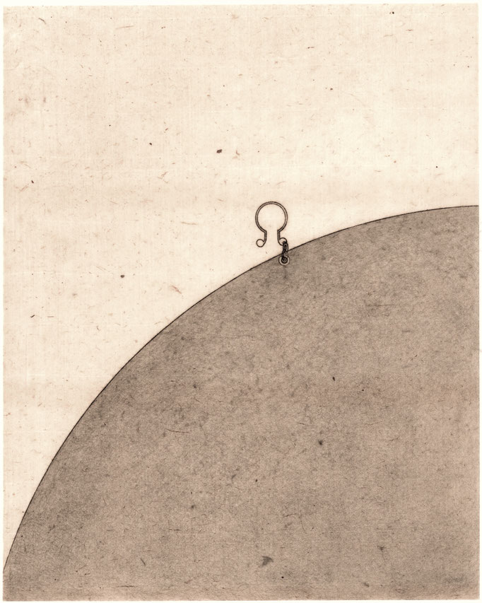 Someone's Earrings / 誰かのイヤリング　Oil transfer, pencil on Paper / 紙に油彩転写、鉛筆　341×275mm　2025