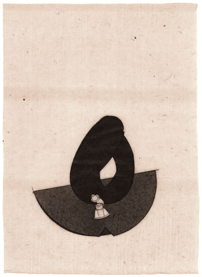 Someone's air vinyl dolls / 誰かの空気ビニール人形　Oil transfer, pencil on Paper / 紙に油彩転写、鉛筆　351×253mm　2025