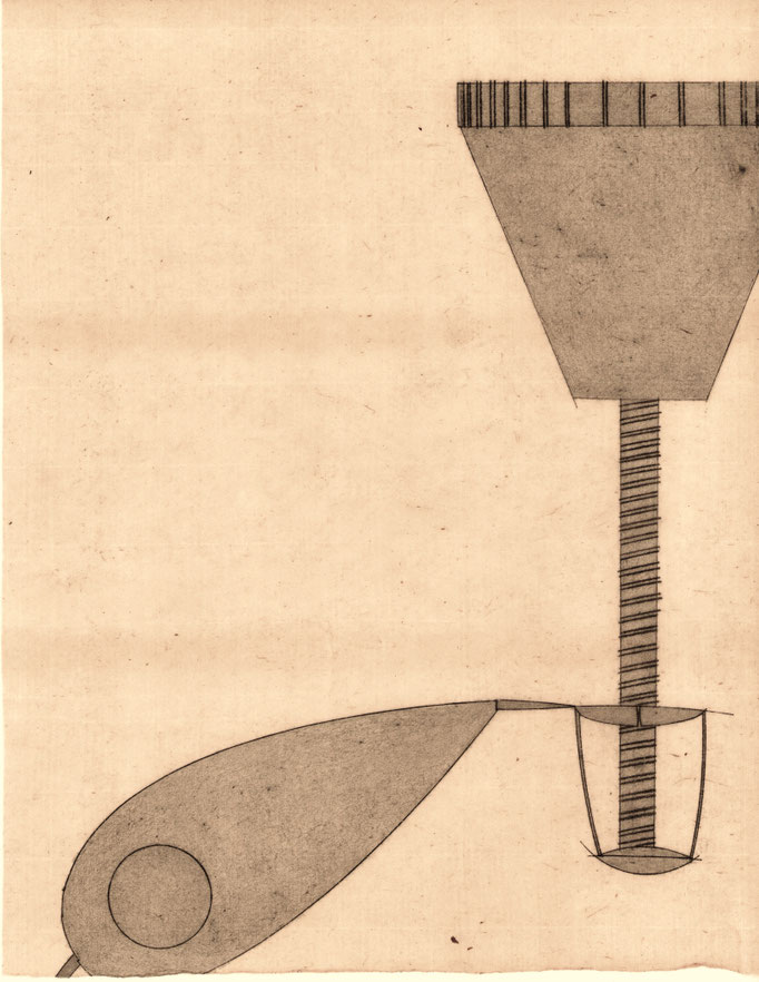 Someone's Earrings / 誰かのイヤリング　Oil transfer, pencil on Paper / 紙に油彩転写、鉛筆　351×273mm　2025