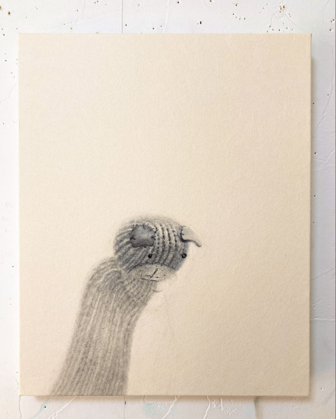 Happy Family / 愉しい家族　紙に鉛筆、油彩、パネル　273×220(F3)　2023