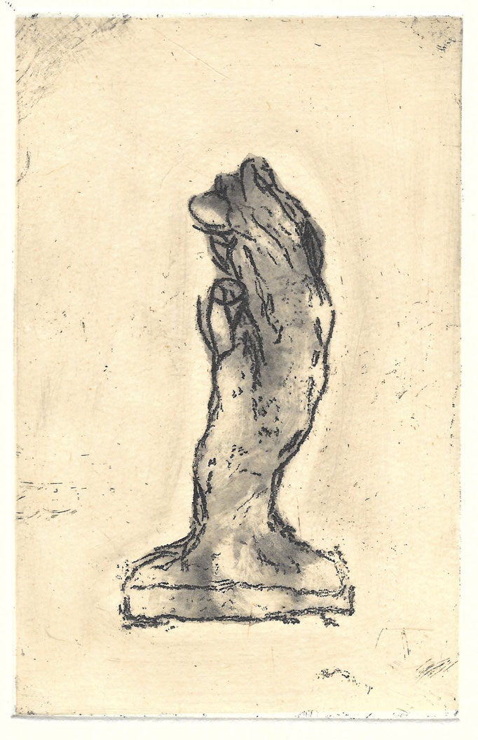 手 　Soft-ground etching, Edinburgh Etching, Chine collée　2019