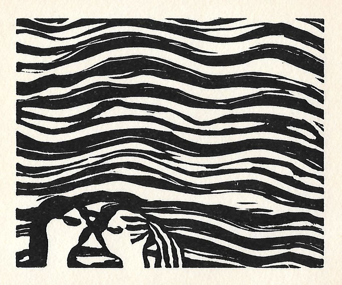 嵐 　Linocut　2018