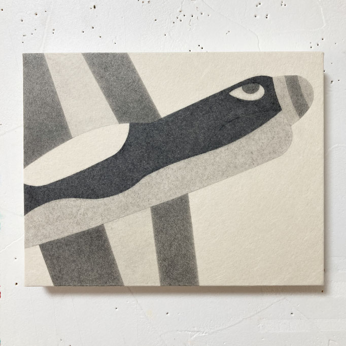 Airplane Guy / ヒコーキ野郎　pencil on paper, panel　140×180mm（F0）2024