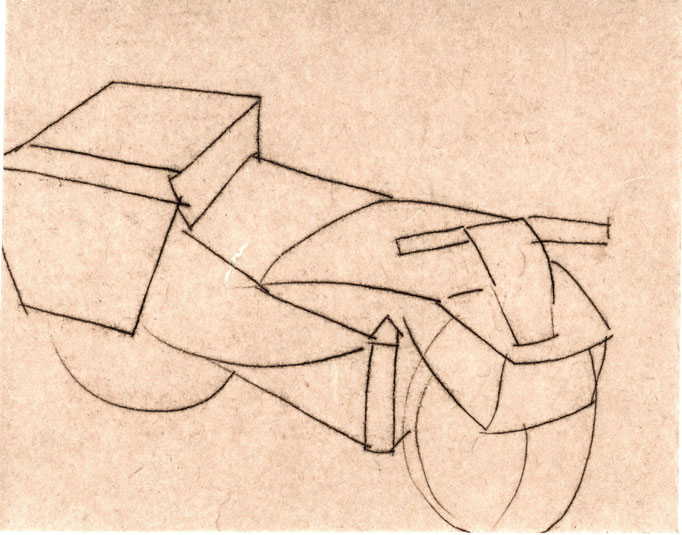 Exercise / エクササイズ　Oil transfer on Paper / 紙に油彩転写　146×183mm　2025