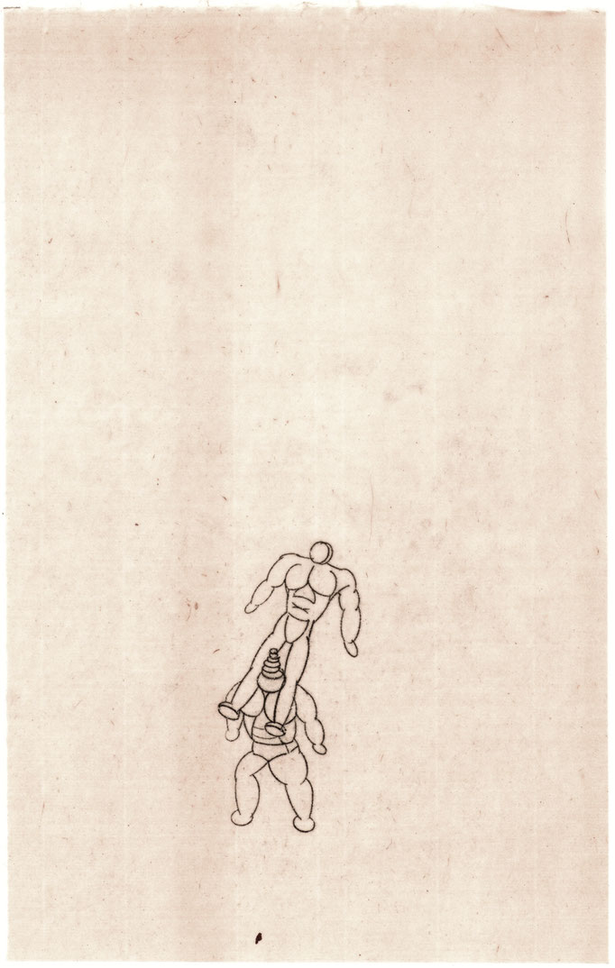 Drama / ドラマ　Oil transfer on Paper / 紙に油彩転写　278×175mm　2025