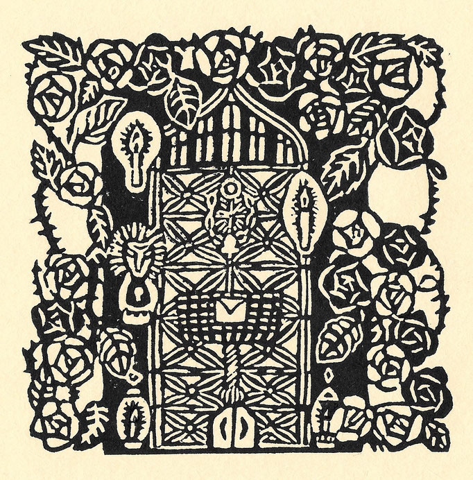 ばらの門 　Linocut　2016