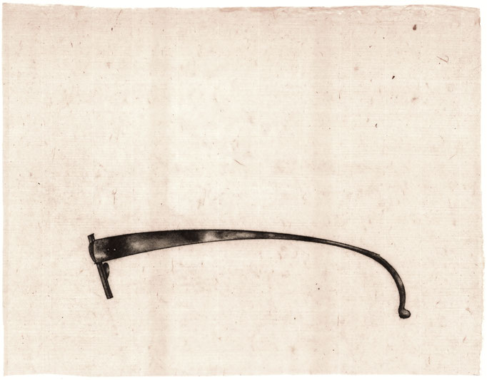 Someone's glasses / 誰かの眼鏡　Oil transfer, pencil on Paper / 紙に油彩転写、鉛筆　272×350mm　2025