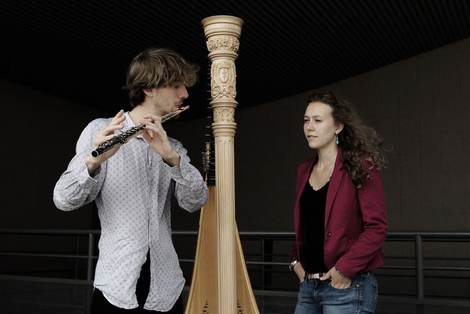 Duo flûte et harpe avec Samuel Bricault © Agne Keblyte 2015