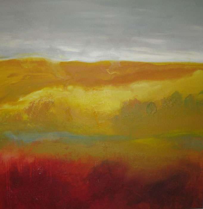 Teichwiesen - Acryl auf Leinwand - 100 x 100 cm 