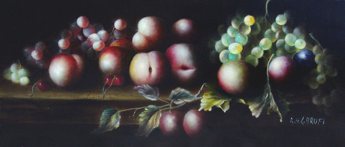 141. "Natura morta con frutta" Olio su Tela cm.30x70