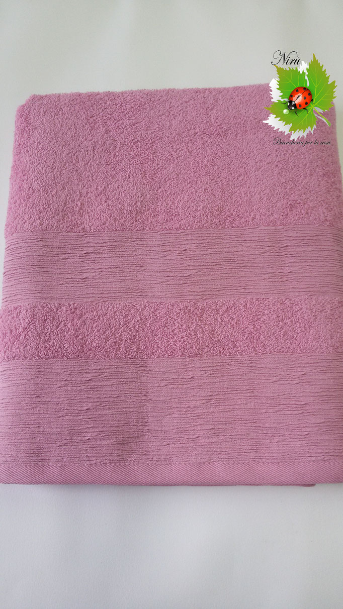 Telo doccia bagno in spugna 90x140 cm. Col.Rosa.Art.A709