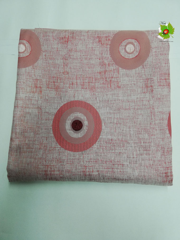 Scampolo tessuto d'amascato fantasia con cerchio 280x280 cm. Col.Rosa. B270