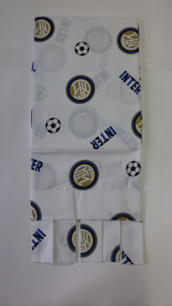 Coppia pannello tenda F.C Inter in cotone ufficiale 140x290 cm. A128