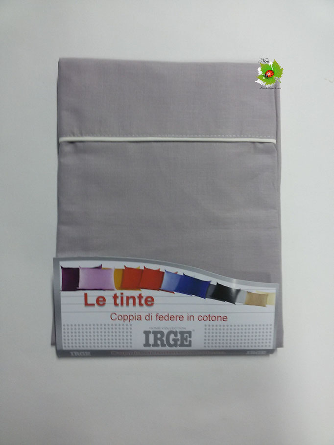 Coppia federe Irge in cotone Grigio 52x82 Art.A266