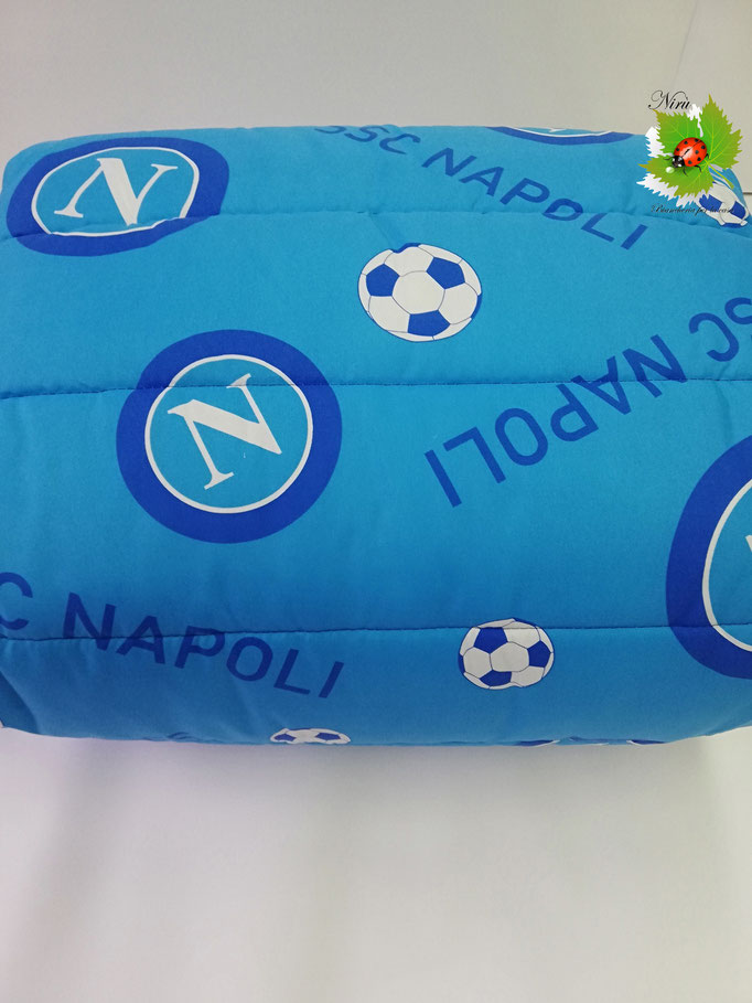 Trapunta piumone SSC Napoli ufficiale scudetto per letto singolo double face 160x260 cm. Art.A706