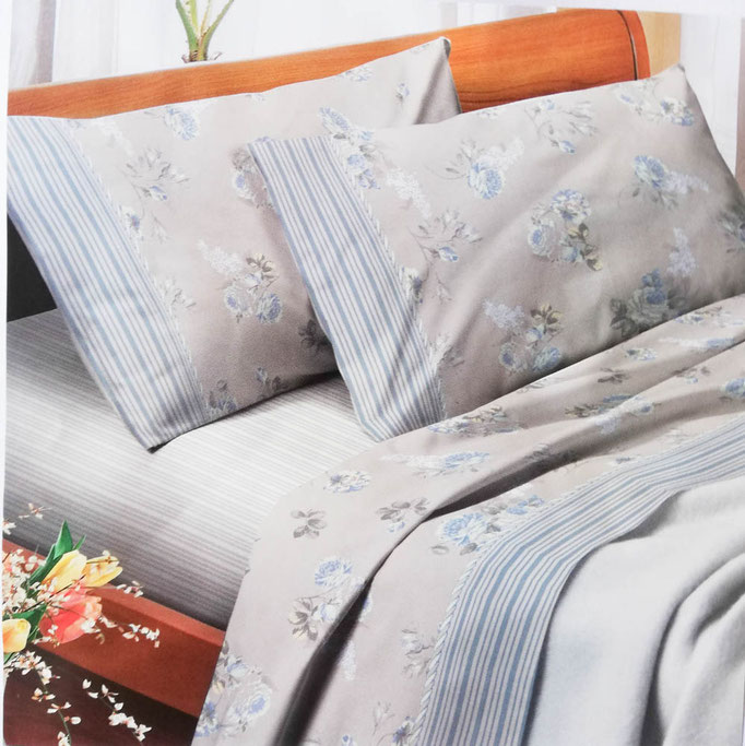 Completo lenzuola in puro cotone per letto matrimoniale Kiro Oro. B822