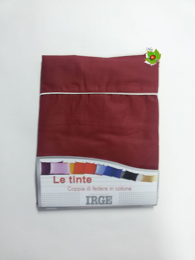 Coppia federe Irge in cotone Bordeaux 52x82 Art.A266