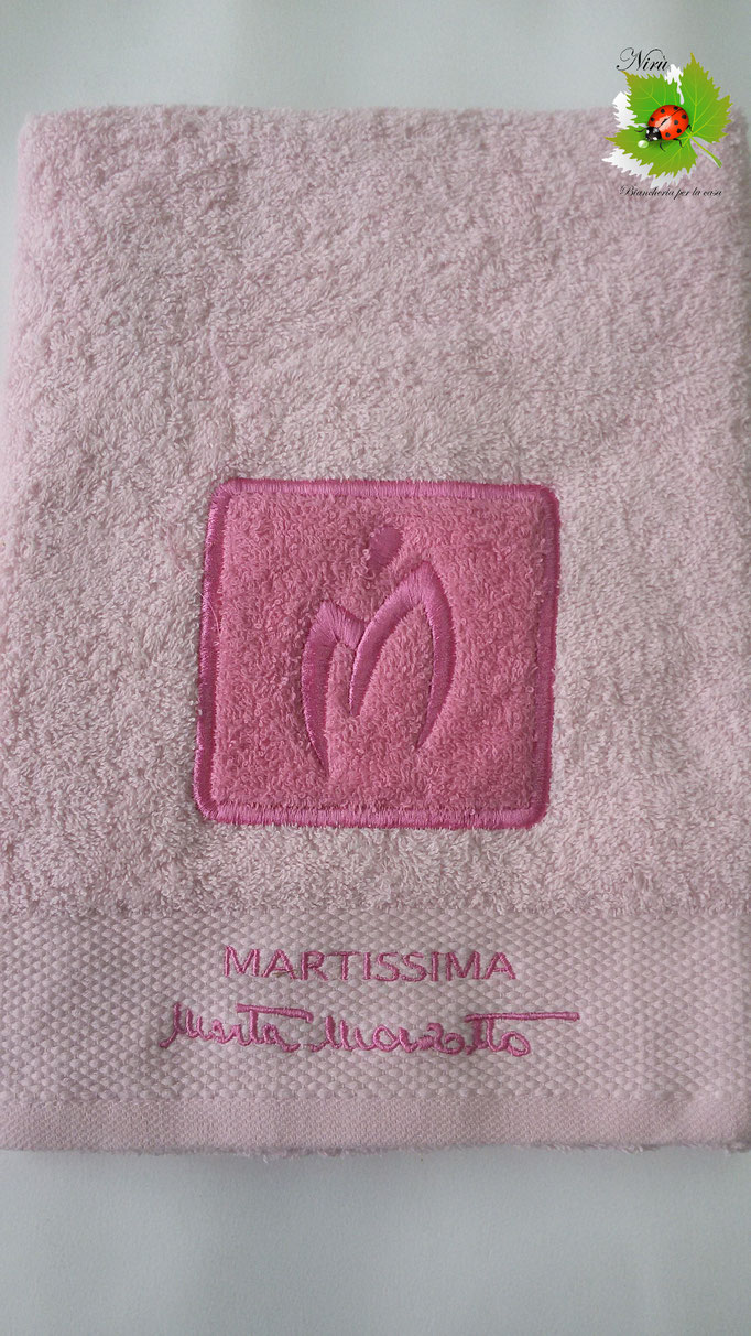 Asciugamano Marta Marzotto 1+1 asciugamano viso e ospite . Col.Rosa chiaro.B187