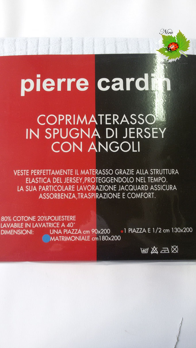 Coprimaterasso in spugna di Jersey Pierre Cardin per letto una piazza e mezza. B145