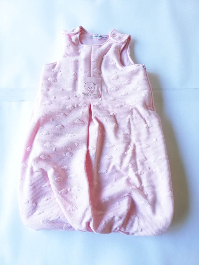 Baby sacco per neonati in cotone ricamato T&R baby. Col.Rosa. C073