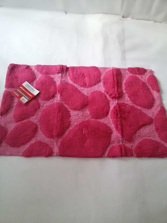 Tappeto bagno spugna di cotone 55x110 cm Rosa/Fucsia Art.A332