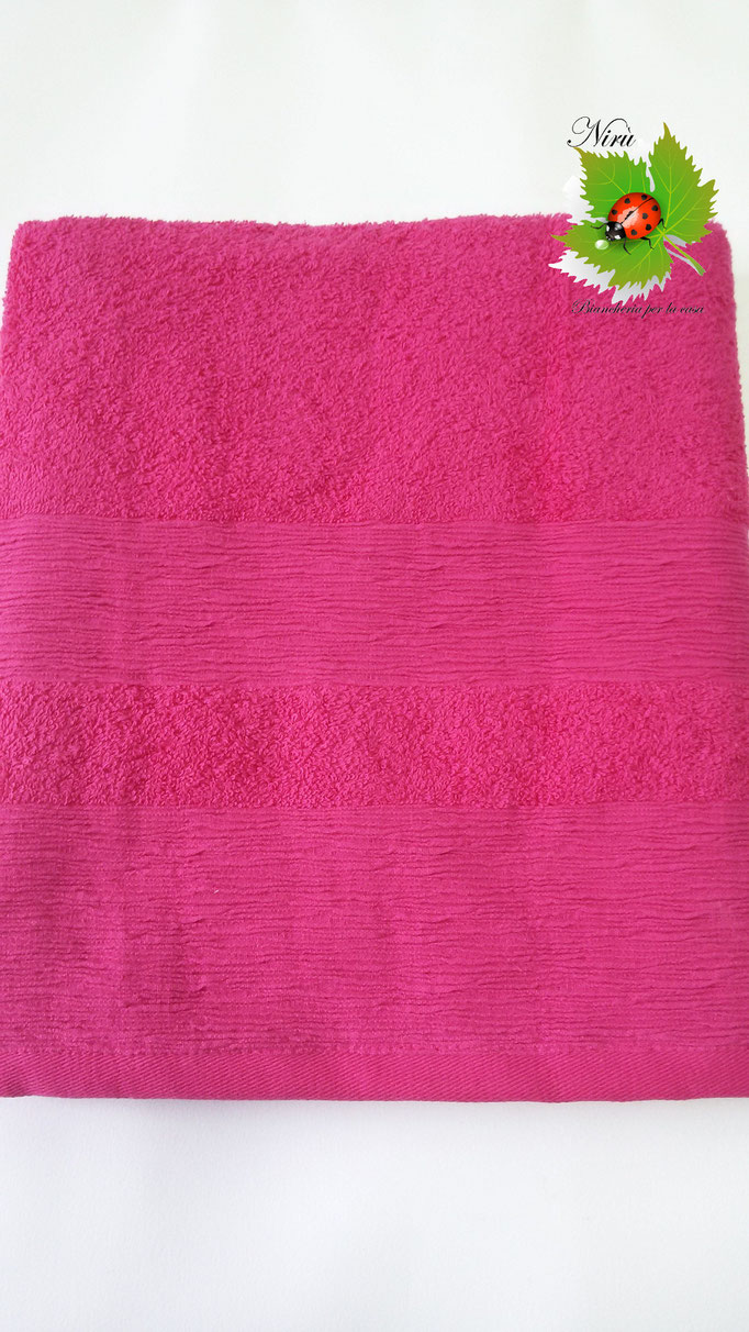 Telo doccia bagno in spugna 90x140 cm. Col.Fucsia.Art.A709