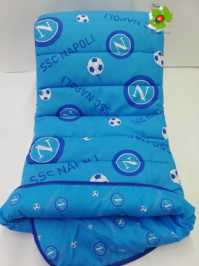 Trapunta piumone SSC Napoli ufficiale scudetto per letto una piazza e mezza double face 220x260 cm. B332