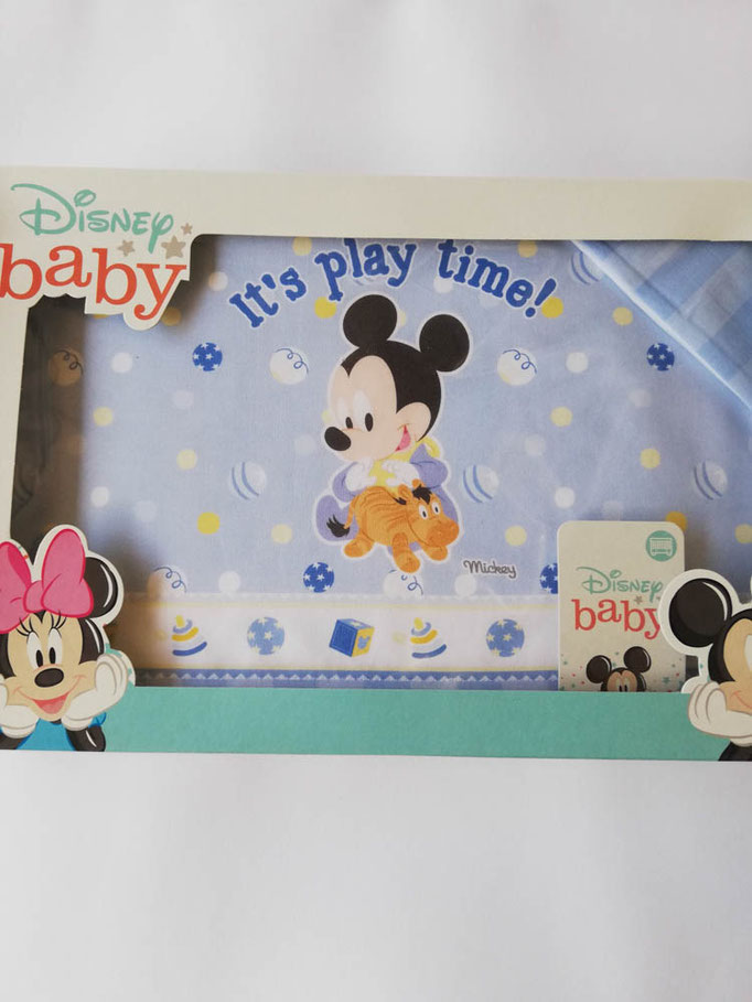 Completo lenzuola Disney baby lettino (culla) 100% cotone. Col.Celeste. C058