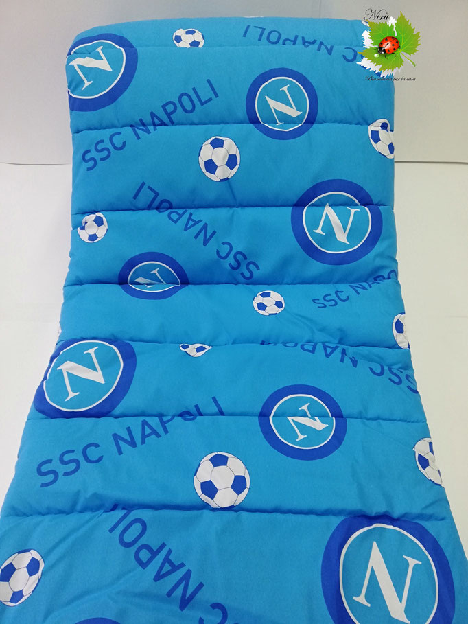 Trapunta piumone SSC Napoli ufficiale scudetto per letto una piazza e mezza double face 220x260 cm. B332